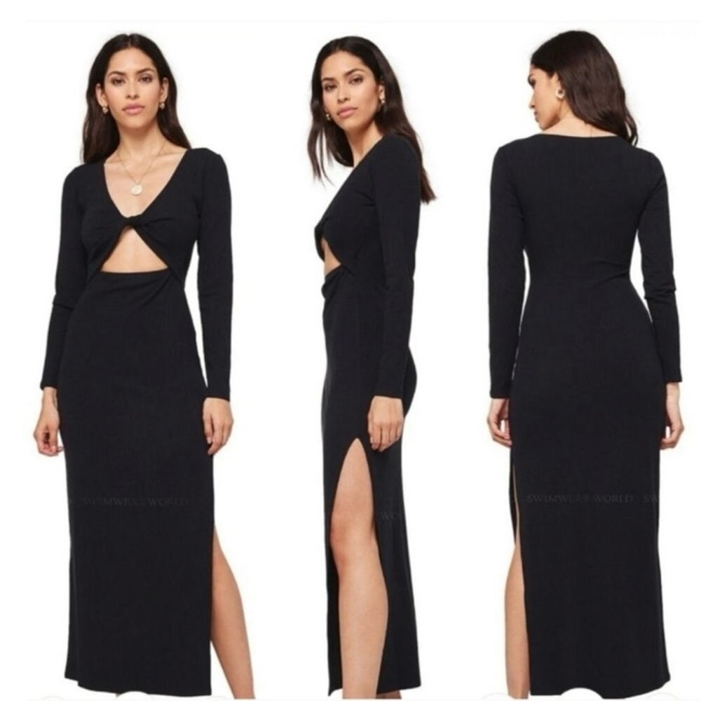 L*Space Black Long Sleeve Cut-Out Dress